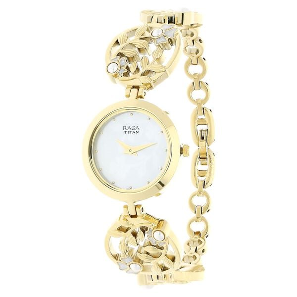 Titan Raga Aurora Off White Dial Analog Metal Strap Watch for Women - image number 1