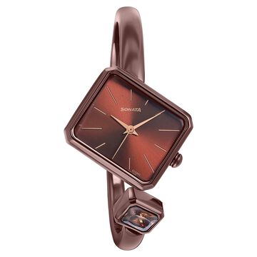 Sonata Wedding Edit Quartz Analog Brown Dial Metal Strap Watch For Women
