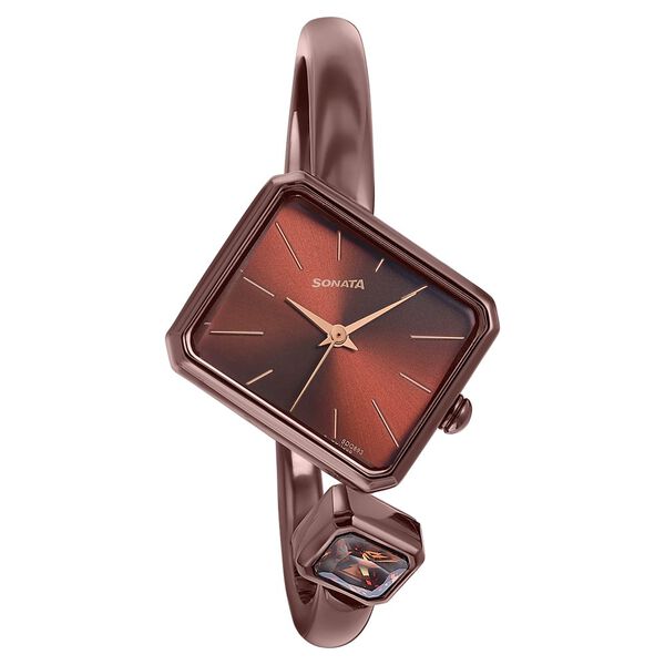 Sonata Wedding Edit Quartz Analog Brown Dial Metal Strap Watch For Women - image number 2