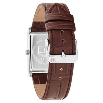 Tommy Hilfiger Quartz Analog Blue Dial Brown Leather Strap Watch For Men