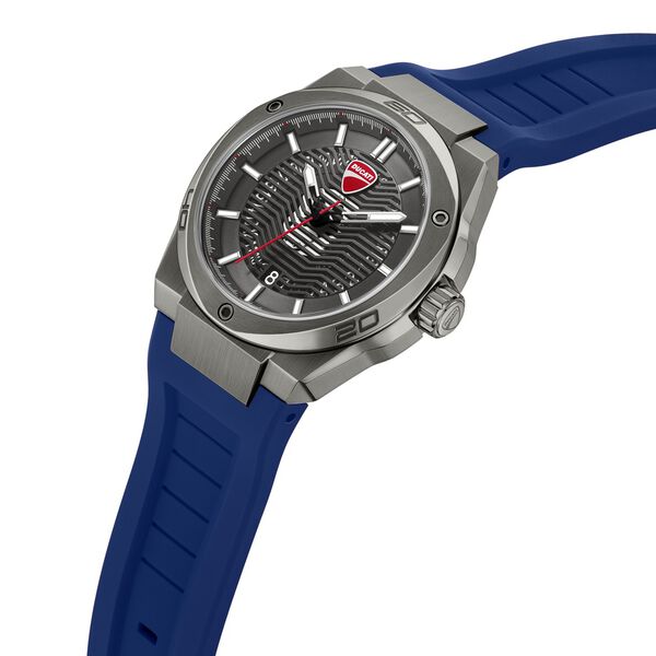 Ducati Quartz Analog Grey Dial Blue Silicone Strap Watch For Men - image number 1