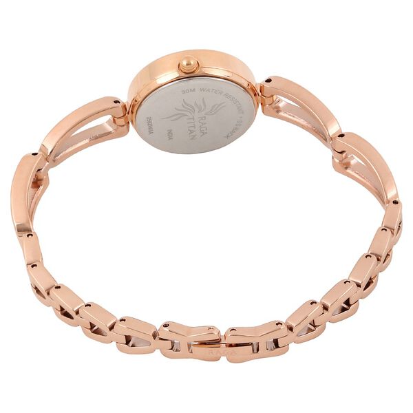 Titan Raga Foliage Rose Gold Dial Women Watch With Metal Strap - image number 3