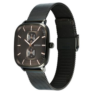 Titan Avant Garde Quartz Multifunction Brown Dial With Green Color Stainless Steel Strap Watch For Men