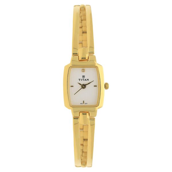 Titan Quartz Analog White Dial Stainless Steel Strap Watch for Women - image number 0