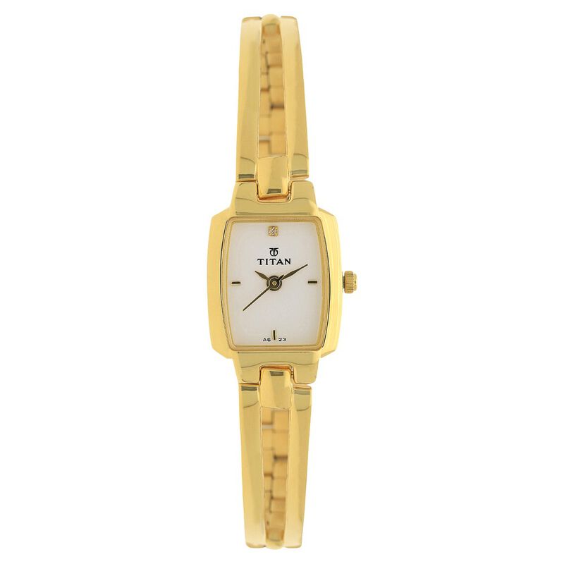Titan Quartz Analog White Dial Stainless Steel Strap Watch for Women - image number 0