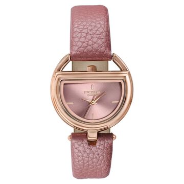 Poze By Sonata Quartz Analog Pink Dial Pink PU Leather Strap Watch For Women