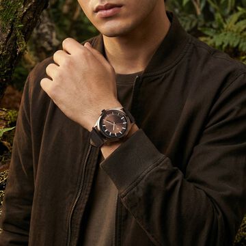 Fastrack Wild Quartz Analog Brown Dial Brown Leather Strap Watch For Guys