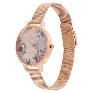 Olivia Burton Quartz Analog Multicoloured Dial Stainless Steel Strap Watch for Women