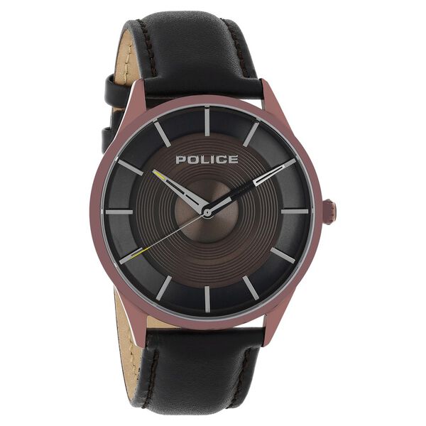 Police Quartz Analog Brown Dial Leather Strap Watch for Men - image number 1