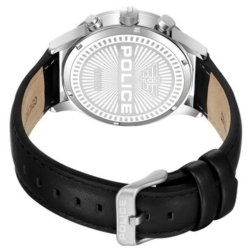 Police Quartz Multifunction Green Dial Black Leather Strap Watch For Men
