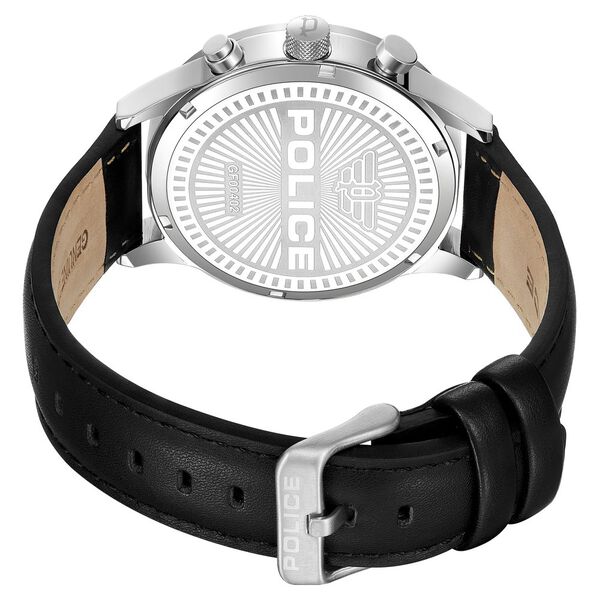 Police Quartz Multifunction Green Dial Black Leather Strap Watch For Men - image number 3