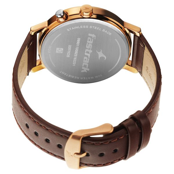 Fastrack Tick Tock Quartz Analog Green dial Leather Strap Watch for Guys - image number 4