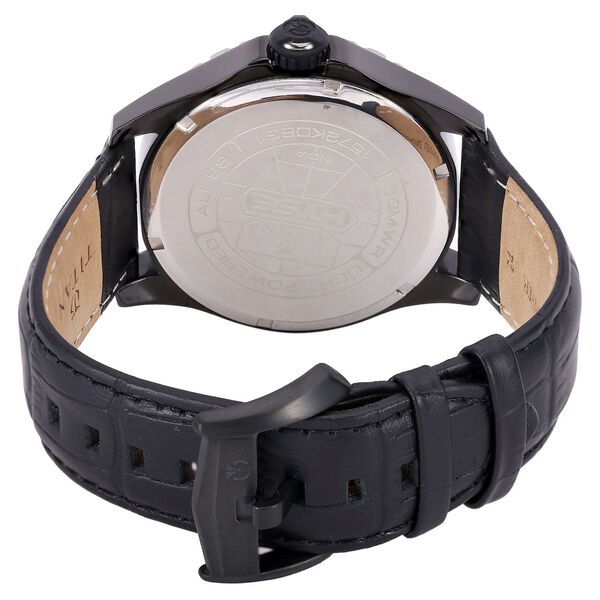 Titan HTSE Black Dial Solar Powered Leather Strap Watch for Men - image number 2