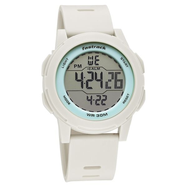 Fastrack Streetstyle Digital Dial Beige Polyether Strap Watch For Unisex - image number 1