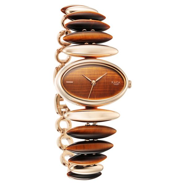 Titan Raga New You Quartz Analog Tiger Eye stone Strap Watch for Women - image number 1