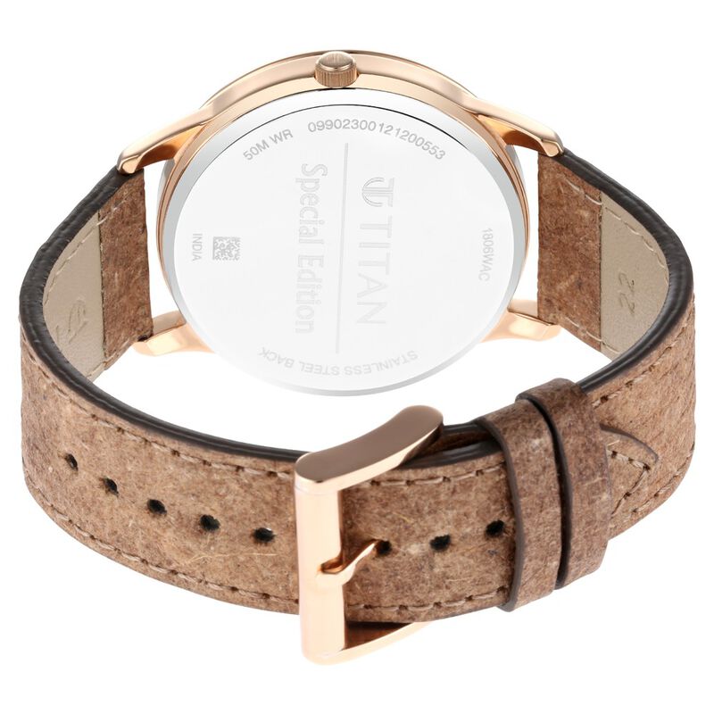 Titan Solidarity Anthracite Dial Analog Leather Strap Watch for Men - image number 4