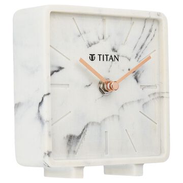 Titan Contemporary Marble Texture Table Clock 12.5 x 12.5 cm (Small)