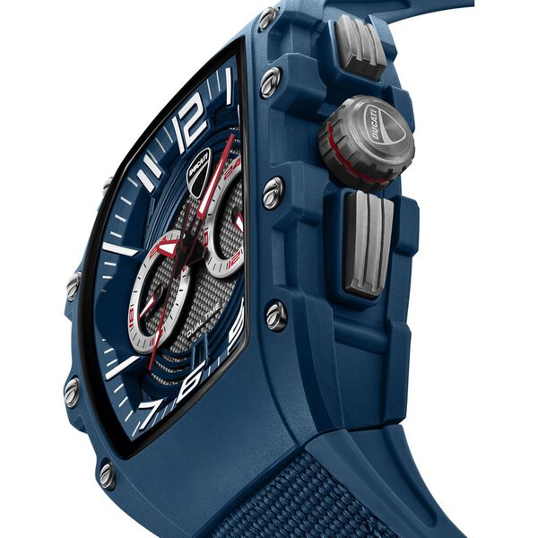 Ducati Quartz Multifunction Blue Dial Blue Silicone Strap Watch For Men - image number 3