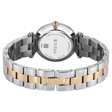 Titan Workday Edit Quartz Analog Green Dial Two Toned Stainless Steel Strap Watch For Women