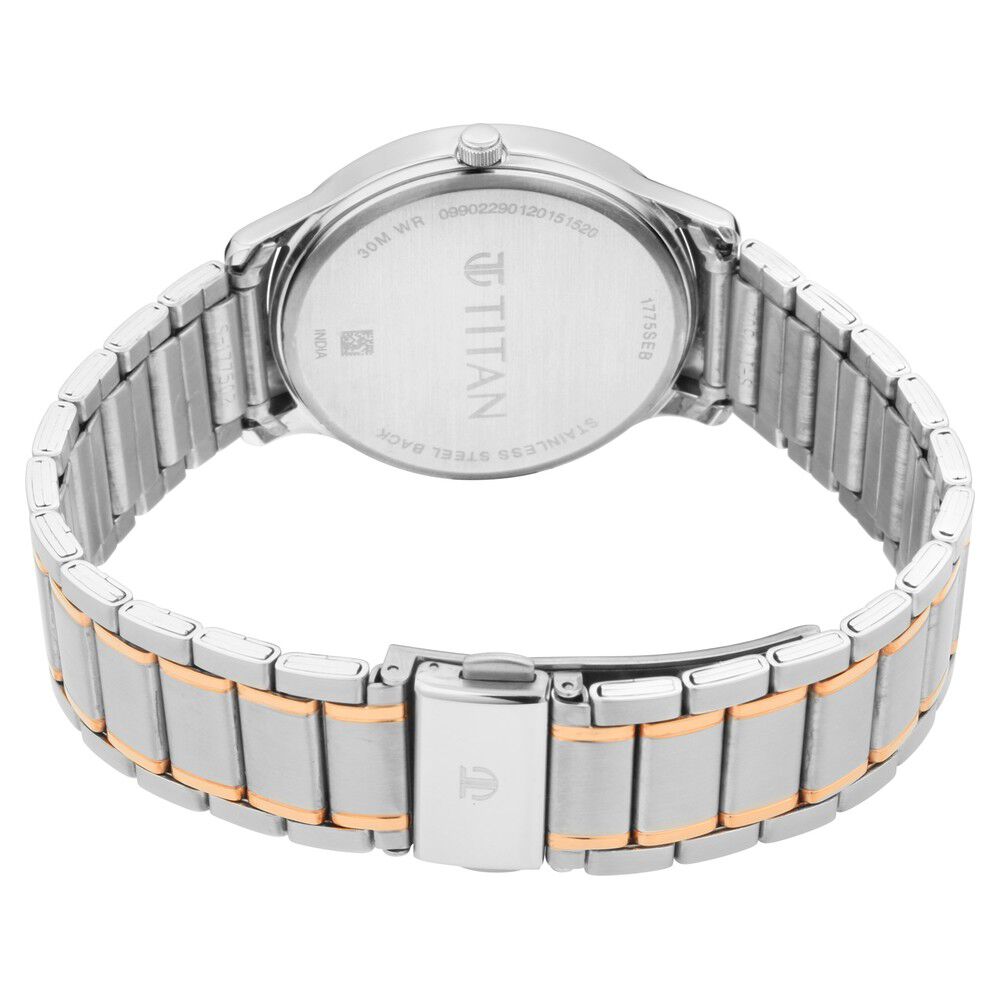 Buy Online Titan Quartz Analog with Day and Date Black Dial Metal