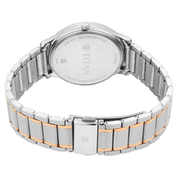 Titan Quartz Analog with Day and Date Black Dial Metal Strap Watch for Men - image number 4