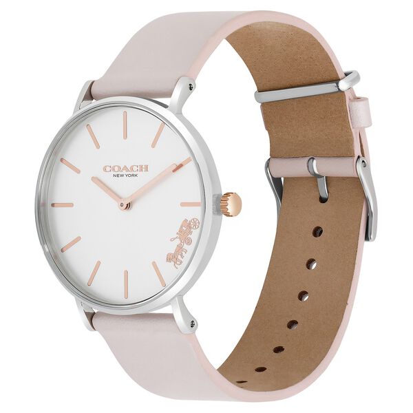 Coach Quartz Analog White Dial Leather Strap Watch for Women - image number 2