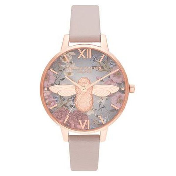 Olivia Burton Quartz Analog Grey Dial Leather Strap Watch for Women - image number 0