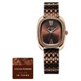 Titan Glamour Quartz Analog Blue Dial Rose Gold Stainless Steel Strap Watch For Women
