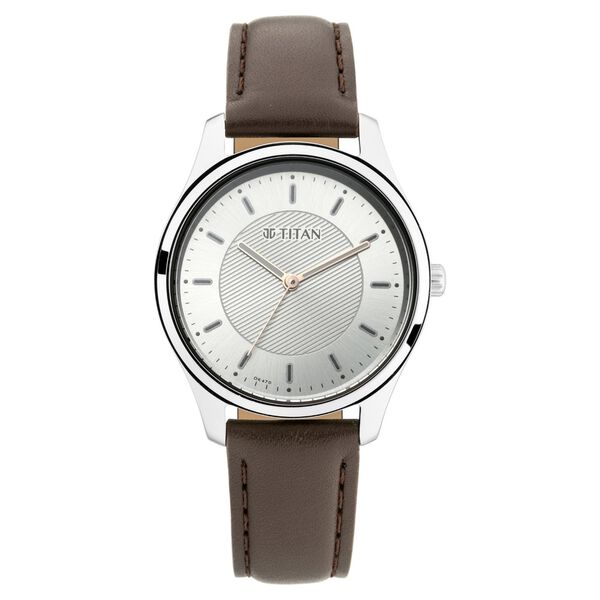 Titan Workwear Silver Dial Women Watch With Leather Strap - image number 1