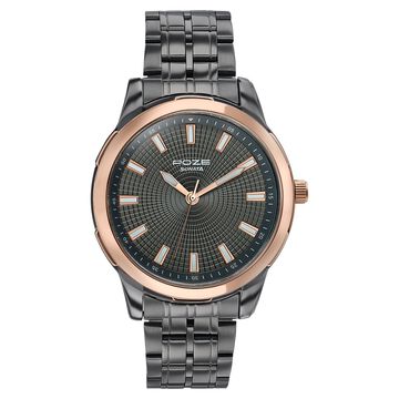 Sonata Poze Quartz Analog Grey Dial Grey Metal Strap Watch For Men
