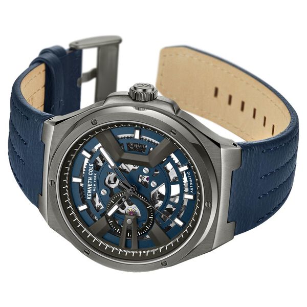 Kenneth Cole Automatic Analog Blue dial Leather Strap Watch for Men - image number 2