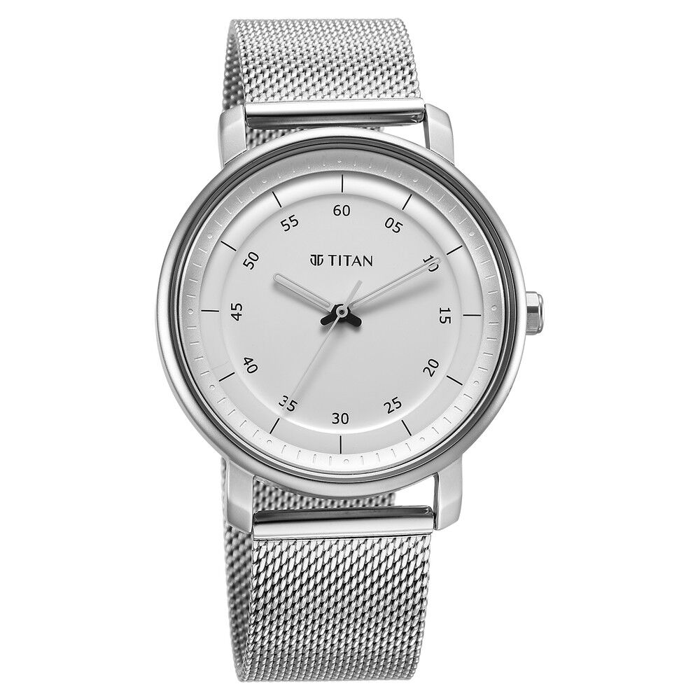 Titan silver strap watches outlet