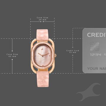Fastrack Younique Quartz Analog Pink Mother Of Pearl Dial Two Toned Acetate & Metal Strap Watch For Girls