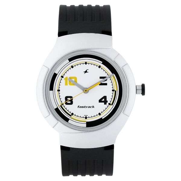 Fastrack Quartz Analog White Dial Plastic Strap Watch for Guys - image number 0