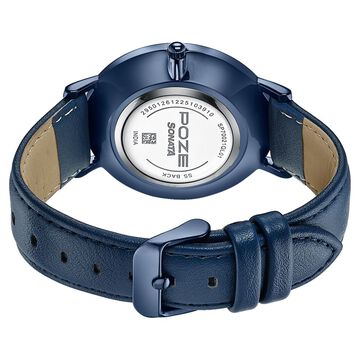Poze By Sonata Quartz Analog Blue Dial Blue Leather Strap Watch For Men