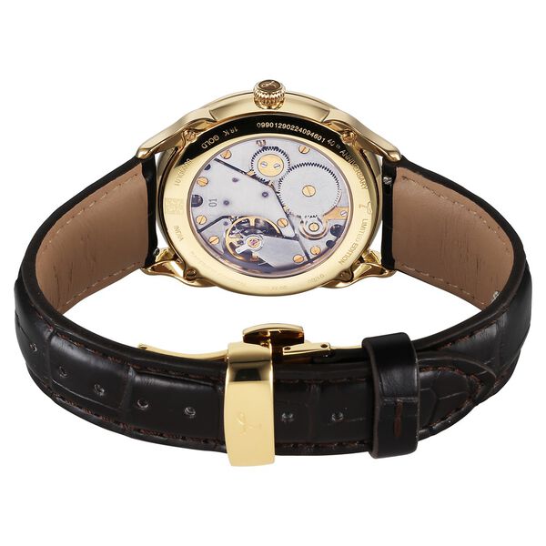 Titan 40 years Slim Mechanical White Dial 18 KT Gold Case With Leather Strap Watch For Women - image number 3