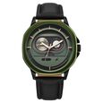 Fastrack Street Opulence Quartz Sun Moon Multifunction Green Dial Black Leather Strap Watch For Guys - image number 0