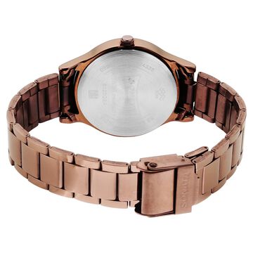 Sonata Quartz Analog Brown Stainless Steel Strap for Women