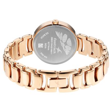 Fastrack Uptown Retreat Quartz Analog Pink Dial Metal Strap Watch for Girls