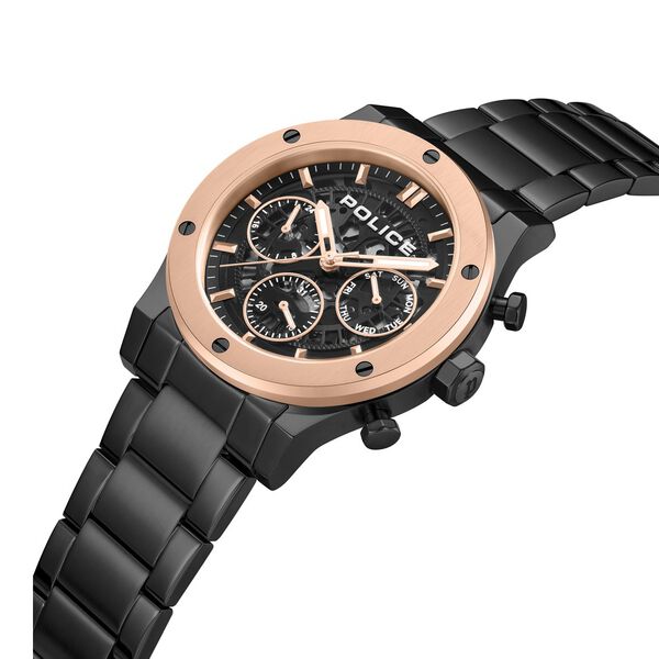 Police Quartz Multifunction Black Dial Black Colour Stainless Steel Strap Watch For Men - image number 1