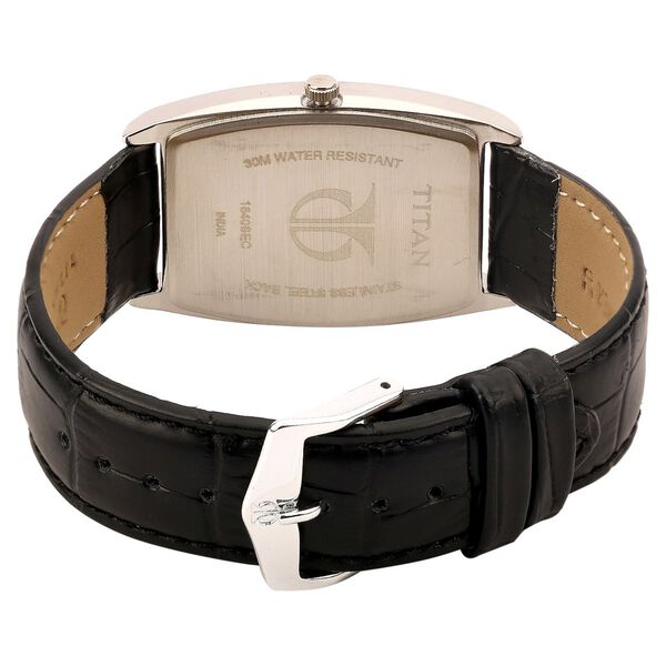 Titan Quartz Analog with Day and Date Black Dial Leather Strap Watch for Men - image number 2