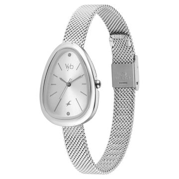 Vyb Prodigy By Fastrack Quartz Analog Silver Dial Metal Strap Watch For Girls
