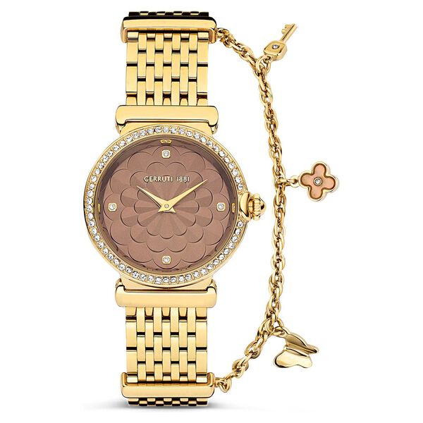 Cerruti 1881 Quartz Analog Brown Dial Stainless Steel Strap Watch for Women - image number 0