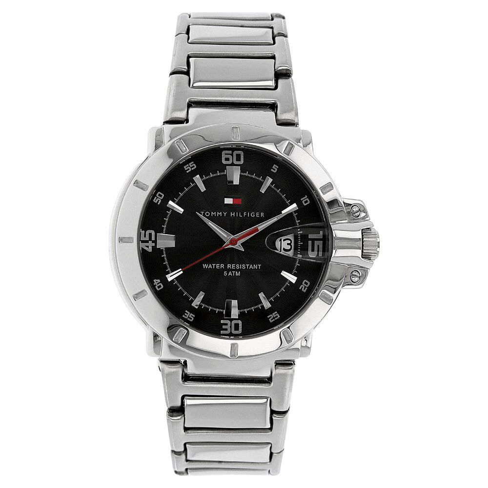Buy Online Tommy Hilfiger Quartz Analog with Date Black Dial Metal