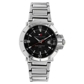 Tommy Hilfiger Quartz Analog with Date Black Dial Metal Strap Watch for Men
