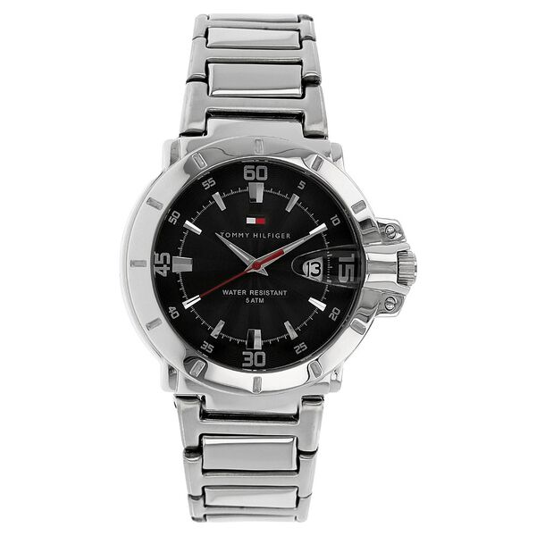 Tommy Hilfiger Quartz Analog with Date Black Dial Metal Strap Watch for Men - image number 0