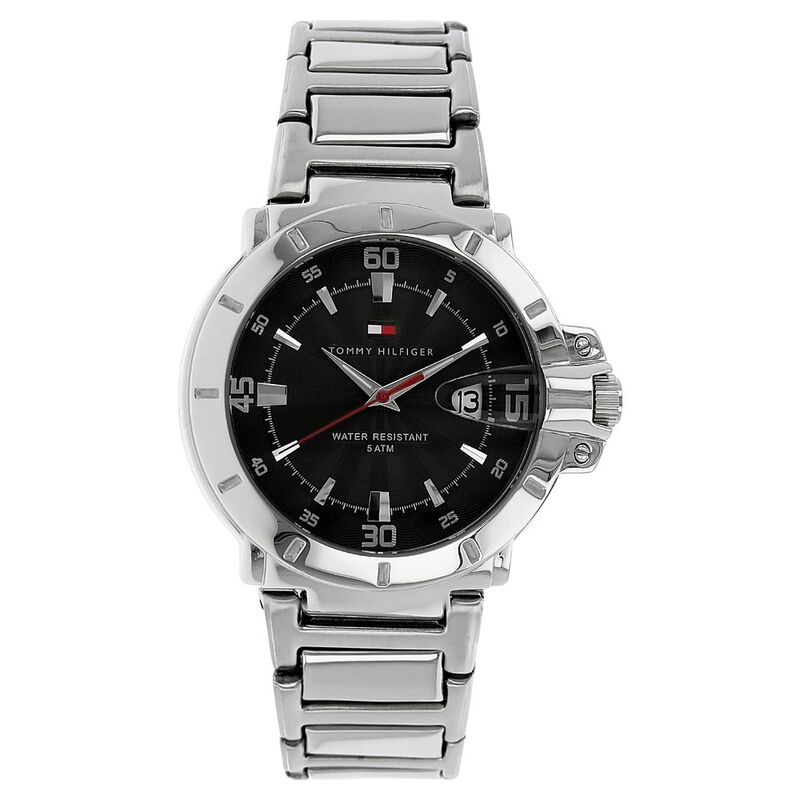 Tommy Hilfiger Quartz Analog with Date Black Dial Metal Strap Watch for Men