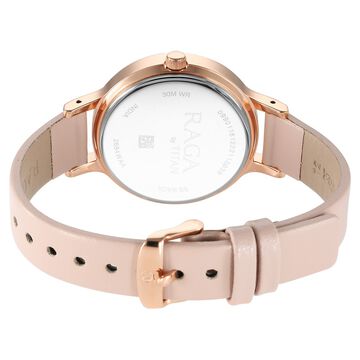 Titan Raga Viva Rose Gold Dial Analog with Date Leather Strap watch for Women