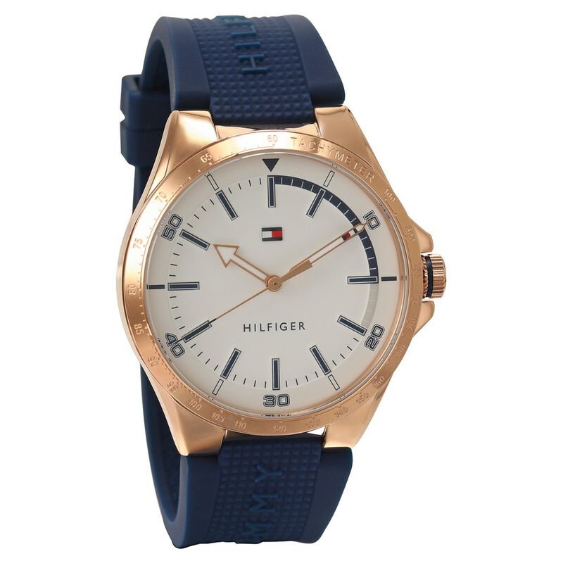 Tommy Hilfiger Quartz Analog White Dial Silicone Strap Watch for Men - image number 1