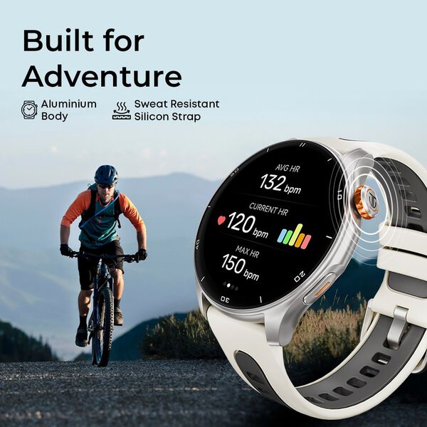 Titan Celestor Advanced GPS & Barometer 3.6 CM AMOLED Display with AOD, Pizoelectric Functional Crown Aurora Blue - image number 5